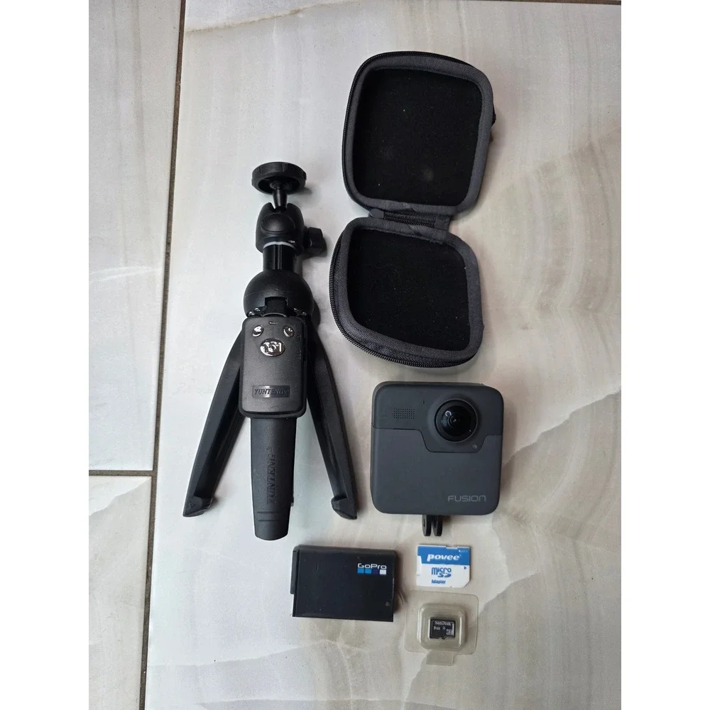 GoPro Fusion 360 Waterproof Action Camera Bundle with Tripod Case 8GB SD Card W3